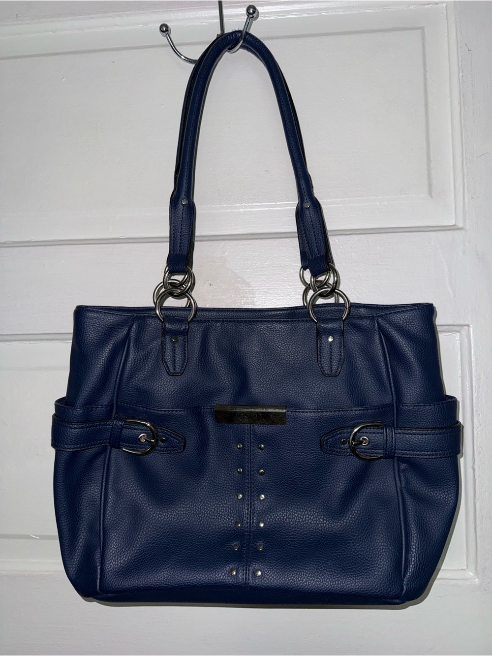 Rosetti Classic Navy Shoulder Purse with Subtle Stud Detail